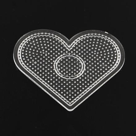 Pegboards corazón para mini cuentas hama beads 3x2.5mm DIY-Q009-05-1