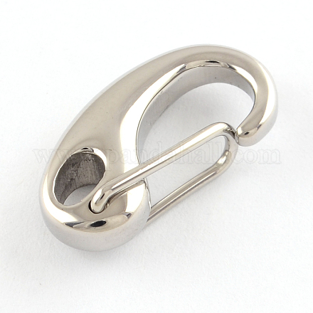 Polished 304 Stainless Steel Keychain Clasp Findings STAS-R072-59A-1