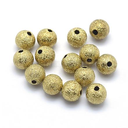Perles en laiton texturées KK-A143-06C-6mm-RS-1