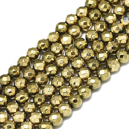 Electroplate Non-magnetic Synthetic Hematite Beads Strands G-S352-44A-01-1