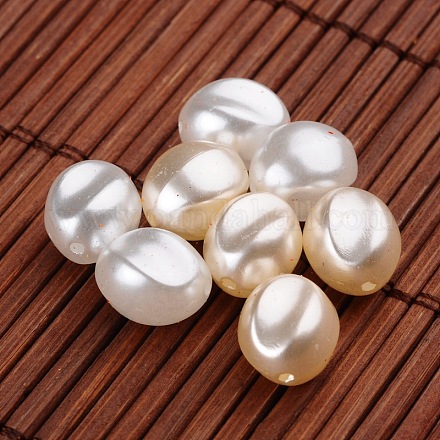 Perles acryliques de perles d'imitation ovale OACR-L004-3379-1