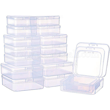 Benecreat 27 упаковка прямоугольник смешанного размера мини-прозрачные пластиковые контейнеры для хранения бусин коробка с крышкой для предметов CON-BC0003-01-1