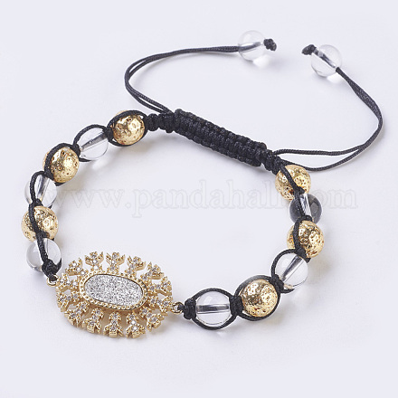 Verstellbare Nylonschnur geflochtenen Perlen Armbänder BJEW-P078-03C-1