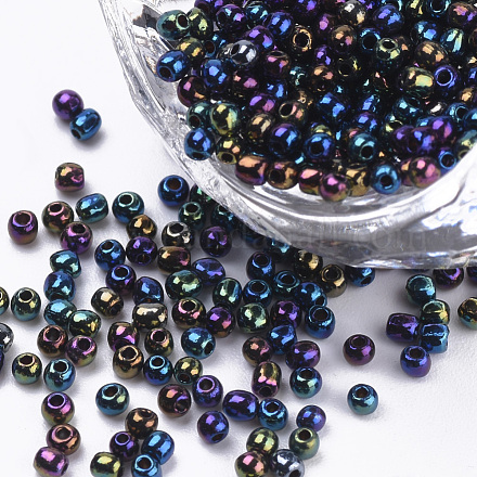 Plated Glass Seed Beads SEED-Q025-2mm-B05-1