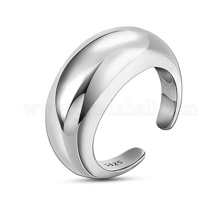 SHEGRACE Rhodium Plated 925 Sterling Silver Cuff Rings JR778A-1