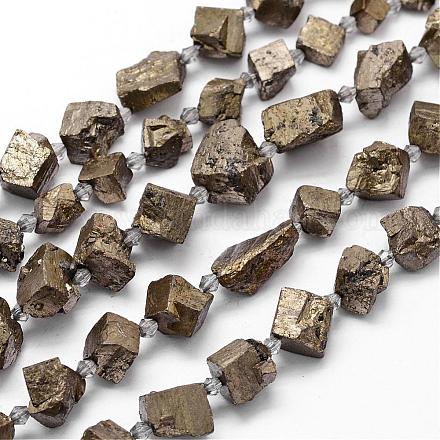 Natural Pyrite Bead Strands G-H044-10-1