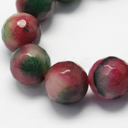 Chapelets de perles en jade naturelle à deux tons G-R166-8mm-27-1
