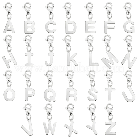 201 Stainless Steel Letter A~Z Pendant Decoration HJEW-AB00491-1