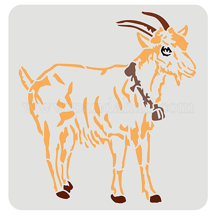 FINGERINSPIRE Goat Stencil for Painting 30x30cm Reusable Goat Pattern Stencil Sheep Drawing Stencil Farm Animal Decoration Stencil for Painting on Paper DIY-WH0172-868-1