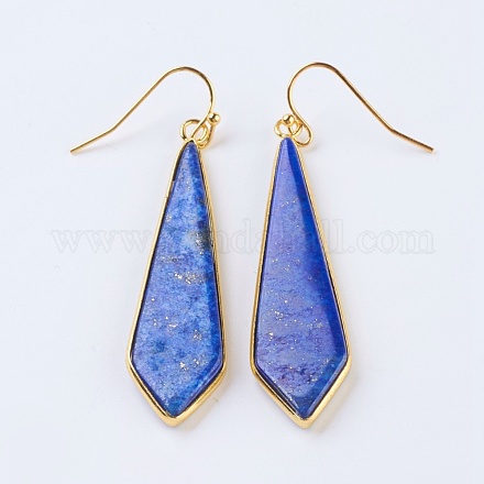 Natural Lapis Lazuli Dangle Earrings X-EJEW-P145-03B-1