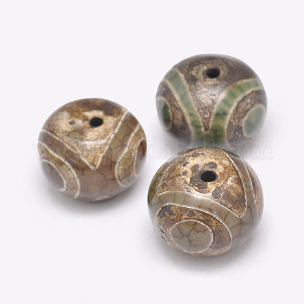 Tibetan 3-Eye dZi Beads TDZI-G009-B24-1