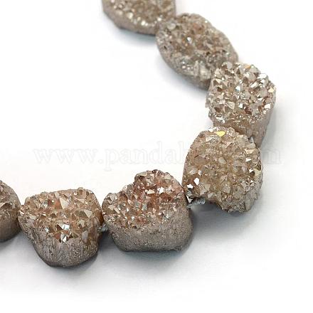 Déposer des brins de perles de cristal de quartz druzy naturels et teints G-L456-40F-1