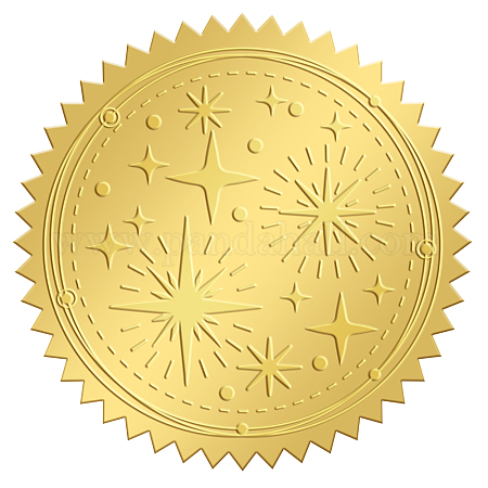 Wholesale CRASPIRE 100pcs Gold Foil Stickers Embossed Certificate Seals  Self-adhesive Stickers Medal Decoration Stickers Certification Graduation  Corporate Notary Seals Envelope (Star) 