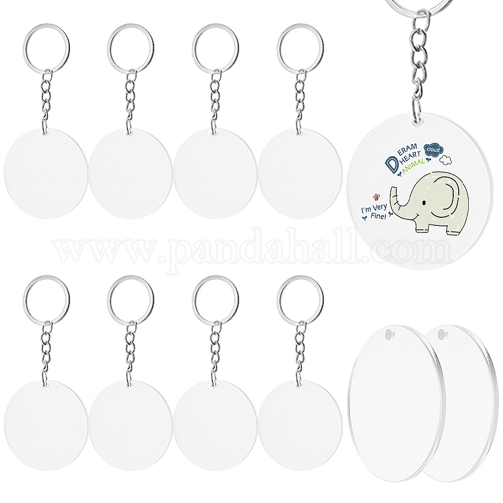 Shop OLYCRAFT 12pcs Acrylic Circle Blanks with 20pcs Keychian Rings 2