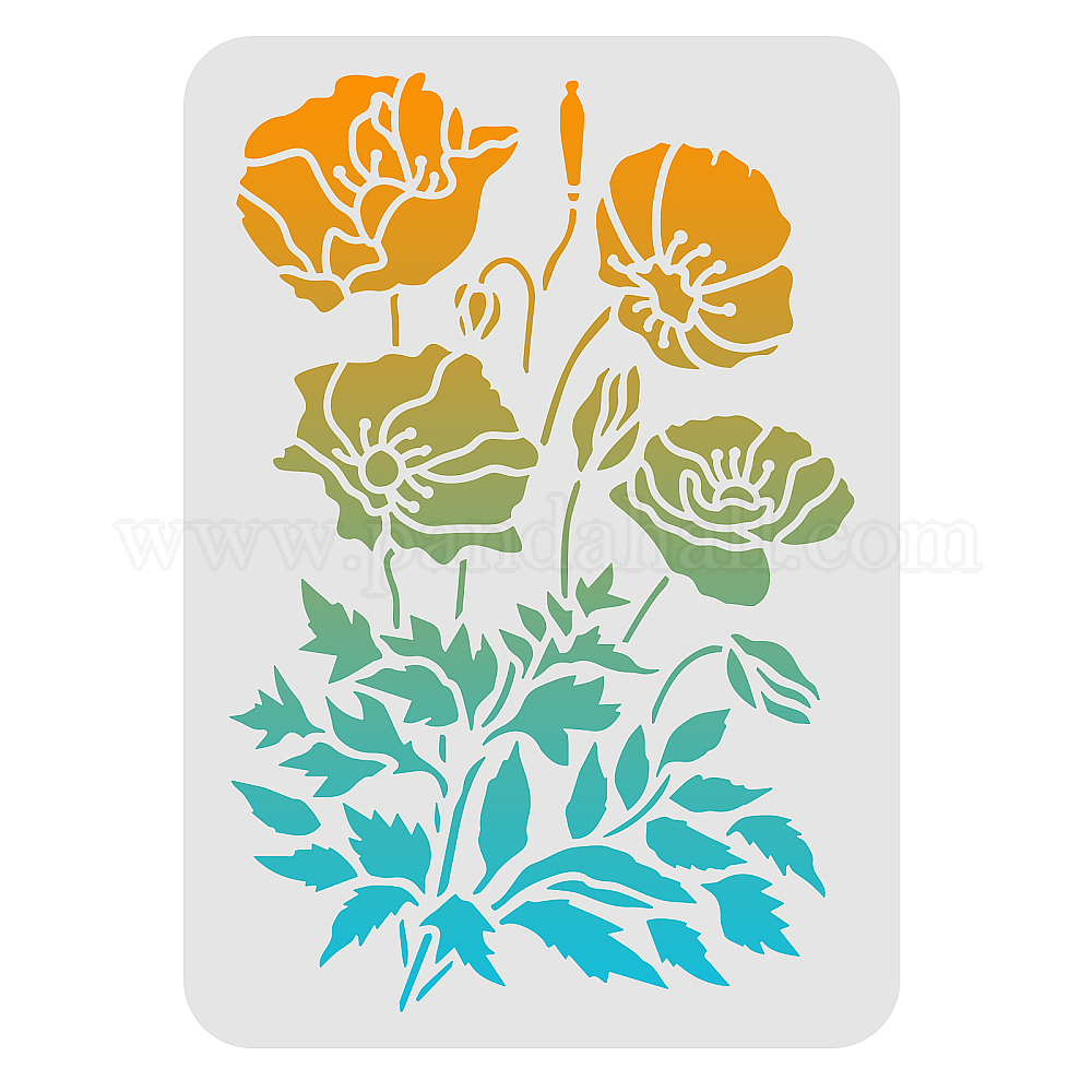 Shop FINGERINSPIRE Wild Flower Stencils for Painting 11.7x8.3 Inch