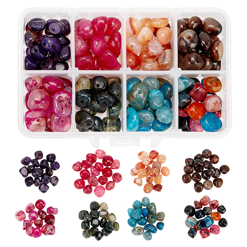 Lot De 30 Perles En Agate Veine De Dragon - 6 Mm, Naturelles - Pour Création De Bijoux