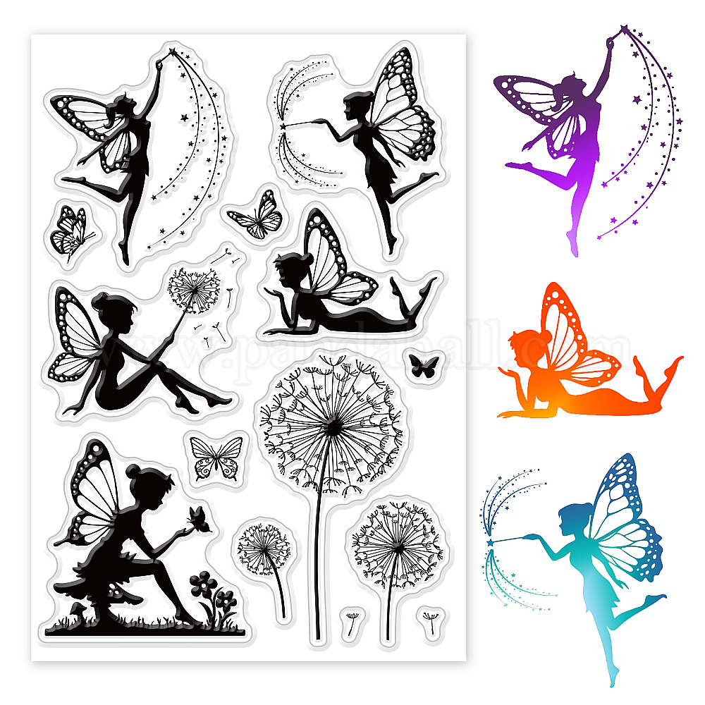 Wholesale GLOBLELAND Butterfly Fairy Clear Stamps Fairy Tale Elf