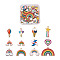 Alloy Enamel Pendants, Mixed Shapes, Mixed Color, 48pcs/box
