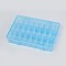 Plastic Removable Bead Containers, with Lid, 24 Compartments, Rectangle, Deep Sky Blue, 19.5x13x3.6cm