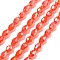 Transparent Electroplate Glass Beads Strands, Faceted, Oval, Orange Red, 8.5x5.5mm, Hole: 1.2mm, about 68~70pcs/strand, 20.07~20.86 inch(51~53cm)