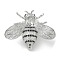 Bee Brass Cubic Zirconia Brooches, Platinum, 32.5x39.5mm