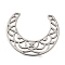 304 Stainless Steel Filigree Joiners, Moon, Stainless Steel Color, 25x21.5x1.5mm