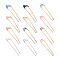 12Pcs 4 Style Zinc Alloy Hair Fork, with Resin Imitation Shell/Enamel, Platinum & Light Gold, 102~108x21.5~25x2~3mm, 12pcs