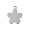 Non-Tarnish 201 Stainless Steel Charms, Flower Charm, Stainless Steel Color, 14.5x12x1mm, Hole: 1.4mm