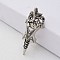 Alloy Finger Rings for Men, Dragon, Antique Silver, 61x23mm