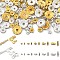 100Pcs 10 Styles Brass Rhinestone Beads, for Jewelry Craft Making Findings, Grade A, Rondelle, Golden & Silver, 4~10x2~4mm, Hole: 0.8~2mm, 10pcs/style