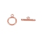 Stainless Steel Toggle Clasps, Ring, Rose Gold, 19~21x8~14mm