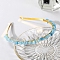 Wire Wrapped Natural Aquamarine Chip Hair Bands, with Metal Hoop, for Women Girls, 140x120x25mm
