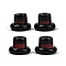 Handmade Lampwork Beads, Hat, Black, 17.5x12.5mm, Hole: 3mm
