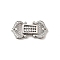 Brass Micro Pave Clear Cubic Zirconia Watch Band Clasps, Long-Lasting Plated, Cadmium Free & Lead Free, Rectangle, Platinum, 14.5x31x5mm, Hole: 0.5~1.5x2~3.5mm