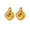 Stainless Steel Hoop Earrings, Golden, Rhombus, 17mm