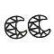 Ion Plating(IP) 304 Stainless Steel Filigree Joiners, Moon, Black, 25x22x1.5mm