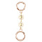 304 Stainless Steel Enamel Bag Extension Chains, with Zinc Alloy Spring Ring Clasps, Flat Round, Golden, 11cm