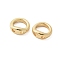 Brass Ring Charm Connectors, Bracelet Necklace End Loop Wire Protector, Real 18K Gold Plated, 5x1mm, Hole: 0.7mm