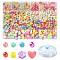 DIY Bracelet Kits, Including Plastic Beads, Acrylic Beads, Clear Elastic Crystal Thread, Mixed Color, 9.5x11x5mm, Hole: 2mm, 45pcs