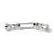 Brass Fold Over Clasps, Lead Free & Cadmium Free, Long-Lasting Plated, Rack Plating, Oval, Platinum, 37.5mm