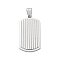 304 Stainless Steel Pendants, Rectangle Charms, Stainless Steel Color, 37x20x3.5mm, Hole: 7x4.5mm