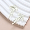 Alloy Pendants, Bowknot, Floral White, 32x20mm