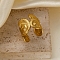 Brass Cuff Open Rings, Golden, Conch Shape, 19mm, Inner Diameter: 17.8mm