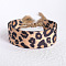 Leopard Print Pattern Polyester Cord Adjustable Bracelets, with Tassel, Wheat, 3/4 inch(1.9~2cm), Inner Diameter: 2~3-1/8 inch(5~8cm)