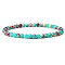 4mm Round Synthetic Shoushan Stone Beads Bracelet for Men, European and American Retro Simple Versatile Stretch Bracelets, 7-1/2 inch(19cm)