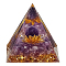 Orgonite Pyramid Resin Energy Generators, Reiki Natural Amethyst Chips Inside for Home Office Desk Decoration, 60x60x61mm