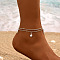 Star Alloy Charms Anklets, Platinum, 8-1/4 inch(210mm)