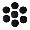 Painted Natural Wood Beads, Flat Round, Black, 19.5~20x5mm, Hole: 1.8~2mm