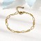 304 Stainless Steel Link Bracelets, Oval Jewlery for Women, Flat Round, Ion Plating(IP), Golden, 6-3/4 inch(17.2cm)