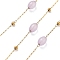 Natural Dyed Jade & 304 Stainless Steel Beads Link Chains, with 316 Stainless Steel Chains, Ion Plating(IP), Soldered, Oval, with Spool, 6x4.5mm